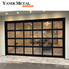 Porte de garage enroulée en aluminium et verre transparent, commande de moteur extérieur de villa