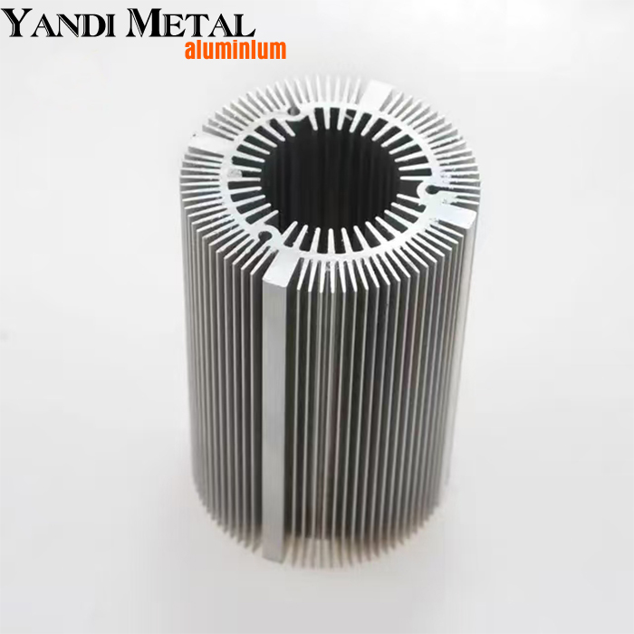 Dissipateur thermique en aluminium extrudé de type tournesol noir anodisé/radial, dissipateur thermique circulaire en aluminium