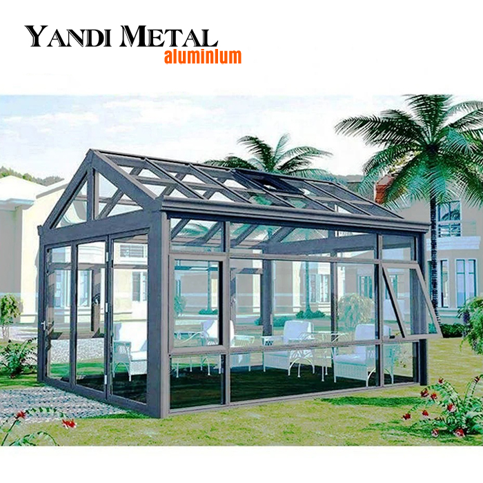 Solarium en alliage d'aluminium de jardin Solarium en verre en aluminium rétractable pour solarium Solarium en verre à cadre en aluminium