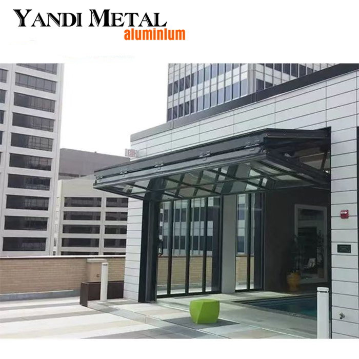 Conception d'économie d'énergie d'impact d'ouragan en aluminium de haute qualité double balcon extérieur pliant portes de patio pliantes coulissantes en verre d'aluminium