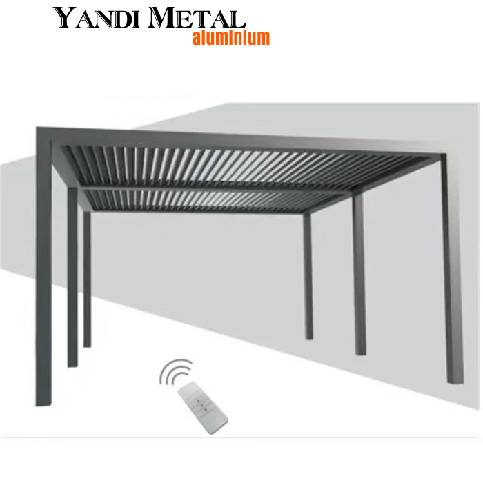 Design moderne Système bioclimatique extérieur Persienne Pergola en aluminium Pergola en métal sur mesure