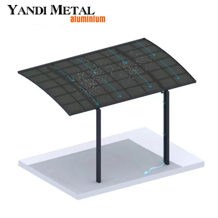 Remise en métal Remise sur mesure Système de stationnement Remise en alliage d'aluminium Auvent de garage double Remise en aluminium polycarbonate