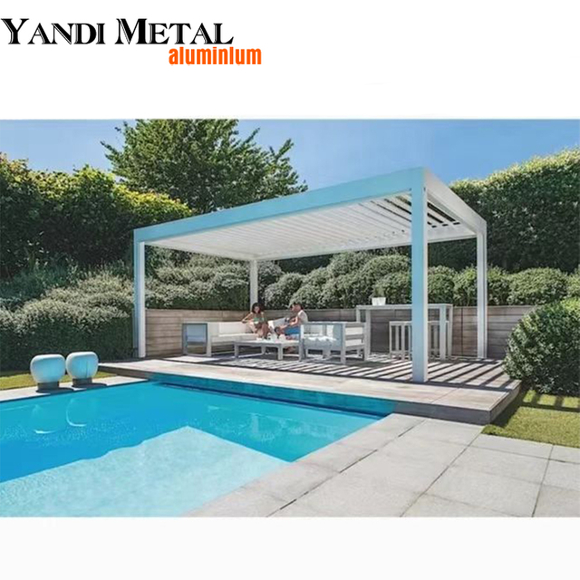 Gazébo en aluminium de toit de persienne de revêtement de poudre de toit de persienne en aluminium de haute qualité