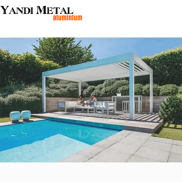 Gazébo en aluminium de toit de persienne de revêtement de poudre de toit de persienne en aluminium de haute qualité
