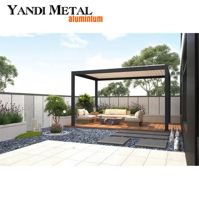 Volets de terrasse électriques à double toit personnalisés 3*3*4, auvent extérieur de terrasse, pergola en aluminium