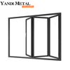 Porte d'entrée pliante en aluminium nouvellement conçue, cadre en aluminium, verre intérieur moderne, double porte d'entrée pliante