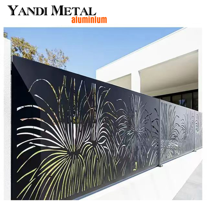 Profilé d'écran de confidentialité décoratif en aluminium Revêtement en poudre Profilé d'écran de confidentialité en aluminium