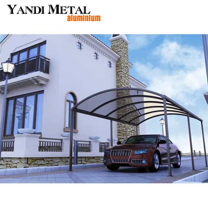 Abri de voiture en aluminium Vente chaude économique attrayant abri de voiture en aluminium toit en verre en aluminium