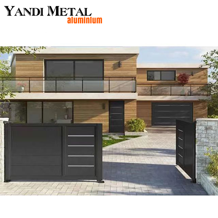 Yandi conception de porte moderne personnalisée conception d'usine de porte en aluminium porte en aluminium domestique chaude