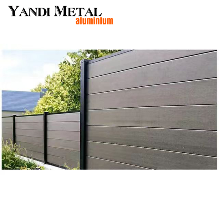 Clôture décorative de qualité pour jardin, patio, maison, semi ou intimité totale, poteaux en aluminium, panneaux de clôture à lattes WPC