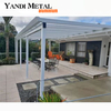 Pergola à persiennes en aluminium Kit de système de toit à persiennes étanche facile à assembler Gazébo extérieur Pergola en aluminium