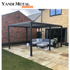 Pergola en aluminium de toit de volets d'auvent de pavillon de jardin imperméable en métal extérieur, équipée de lumières de tube secondaires émettant de la lumière