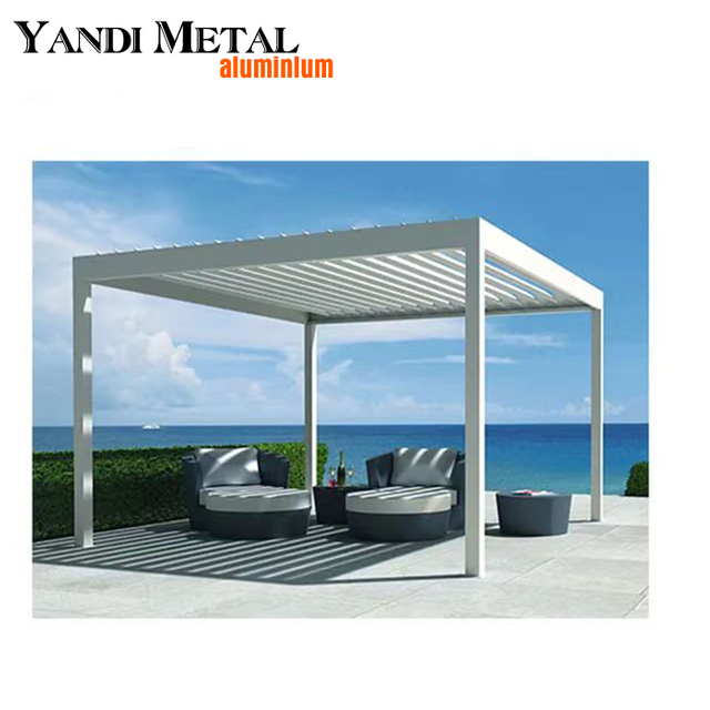 Auvent de pergola d'extérieur en aluminium, toit pliant électrique, extrusion d'aluminium, étanche, automatique, persienne électrique