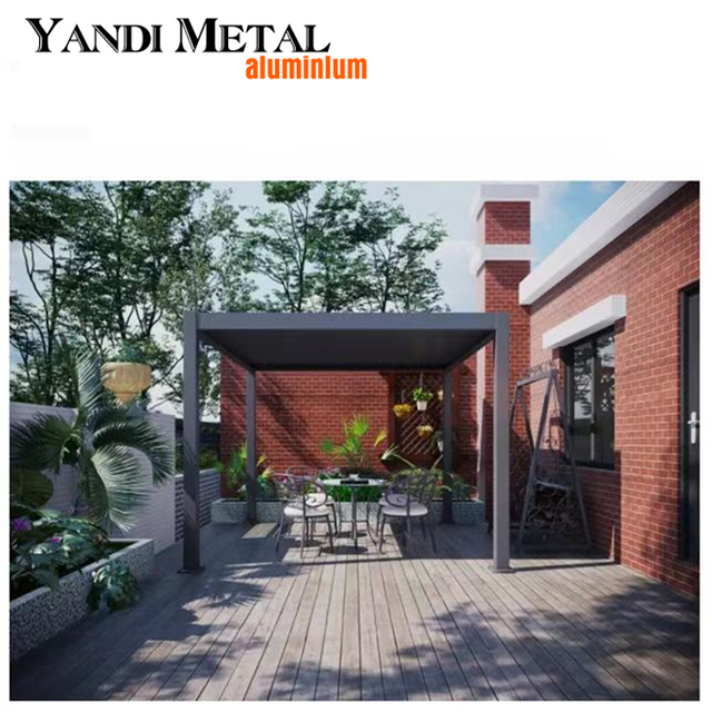 Système de pergola bioclimatique imperméable moderne 3 × 3 3 × 4 4 × 6 pergola pergola de toit à persiennes électriques en aluminium extérieure