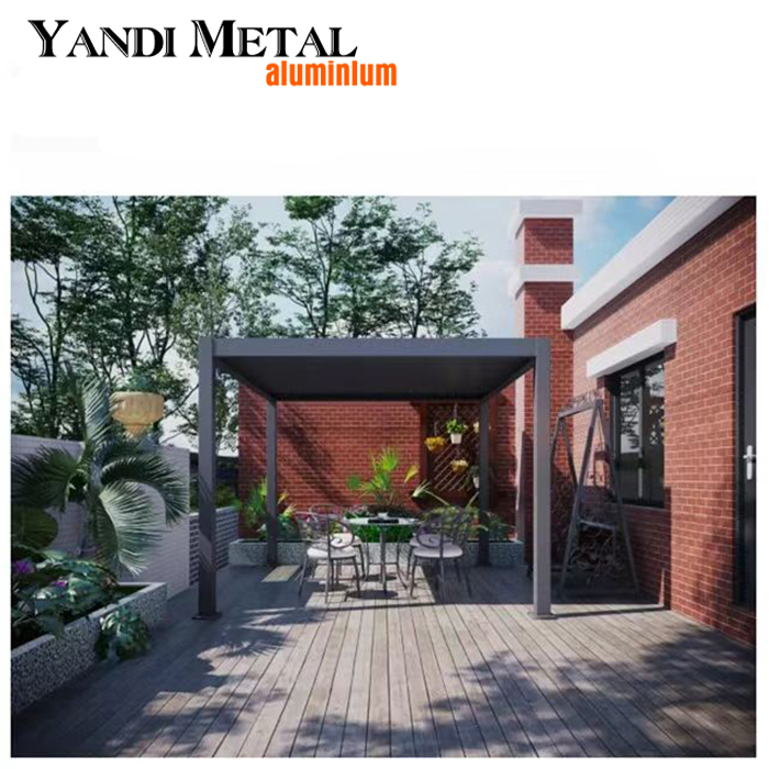 Système de pergola bioclimatique imperméable moderne 3 × 3 3 × 4 4 × 6 pergola pergola de toit à persiennes électriques en aluminium extérieure
