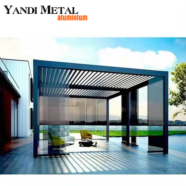 Pare-soleil imperméable, protection contre la pluie, pergola électrique moderne de luxe, volets extérieurs en aluminium, vente en gros