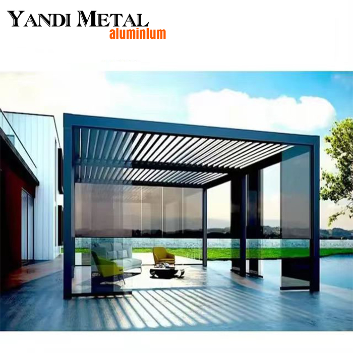 Pare-soleil imperméable, protection contre la pluie, pergola électrique moderne de luxe, volets extérieurs en aluminium, vente en gros