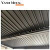 Pergola de protection solaire extérieure, contrôle du vent, toit métallique, abat-jour en aluminium