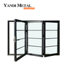 Yandi fabrique des portes-fenêtres pliantes en verre à double fenêtre en alliage d'aluminium. Portes extérieures pliantes en verre