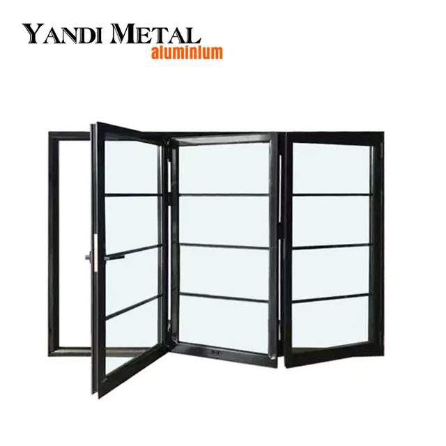 Yandi fabrique des portes-fenêtres pliantes en verre à double fenêtre en alliage d'aluminium. Portes extérieures pliantes en verre