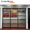Porte de garage enroulée en aluminium et verre transparent, commande de moteur extérieur de villa