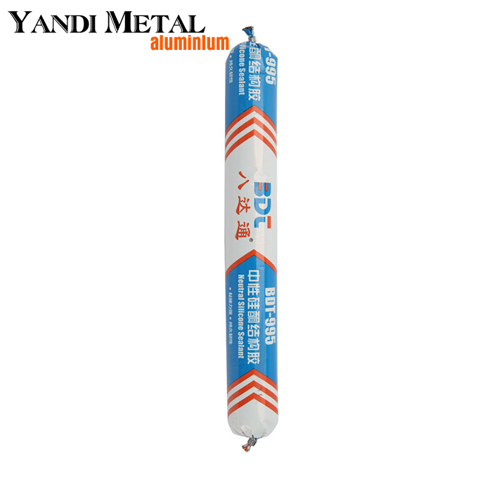 Adhésif structurel 995 Neutre pour portes et fenêtres de construction de murs-rideaux, mastic imperméable, adhésif pour verre résistant à la moisissure, mastic silicone