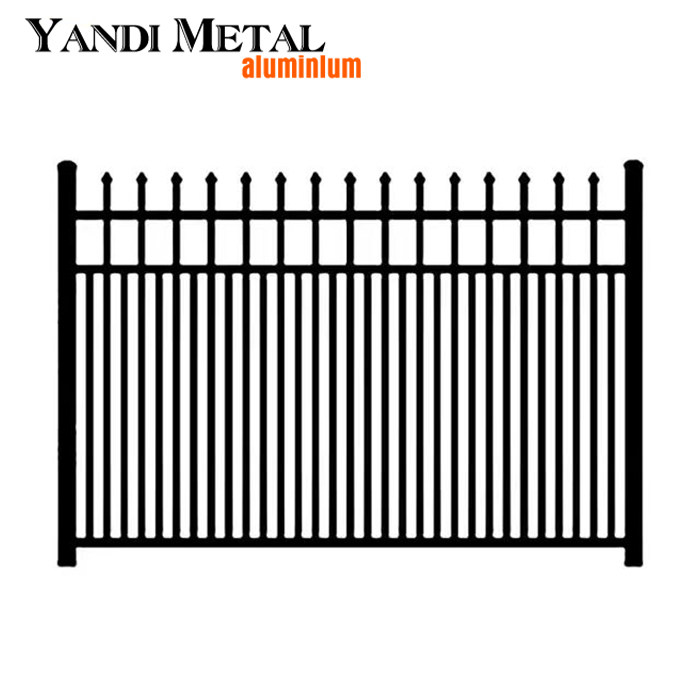 Insérer un tube carré noir panneaux de palissade en aluminium palissade patio jardin en alliage métallique palissade maison en aluminium