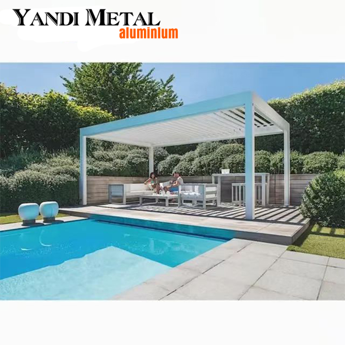 Nouvelle pergola à volet en aluminium légère pergola en aluminium télescopique de garage extérieur automatique