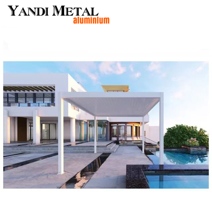 Système de pergola en aluminium pour jardin, fonction étanche de qualité, toit à persiennes étanche