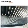 Pergola de protection solaire extérieure, contrôle du vent, toit métallique, abat-jour en aluminium