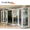 Porte pliante accordéon en aluminium à double vitrage extérieur porte patio pliante double en verre