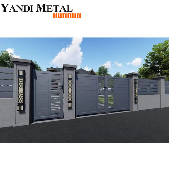 Combinaison de porte de clôture en aluminium, balustrade en aluminium 6063/6061/6060 T5, vente en gros d'usine