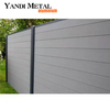 Clôture de jardin Wpc en aluminium vert, conception de panneau, clôture composite Wpc étanche, clôture extérieure en aluminium noir Wpc