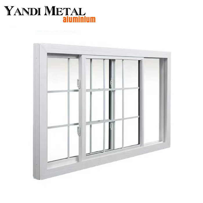 Conception de fenêtre en aluminium à double verre de taille personnalisée, cadre en aluminium en verre trempé, fenêtre coulissante horizontale