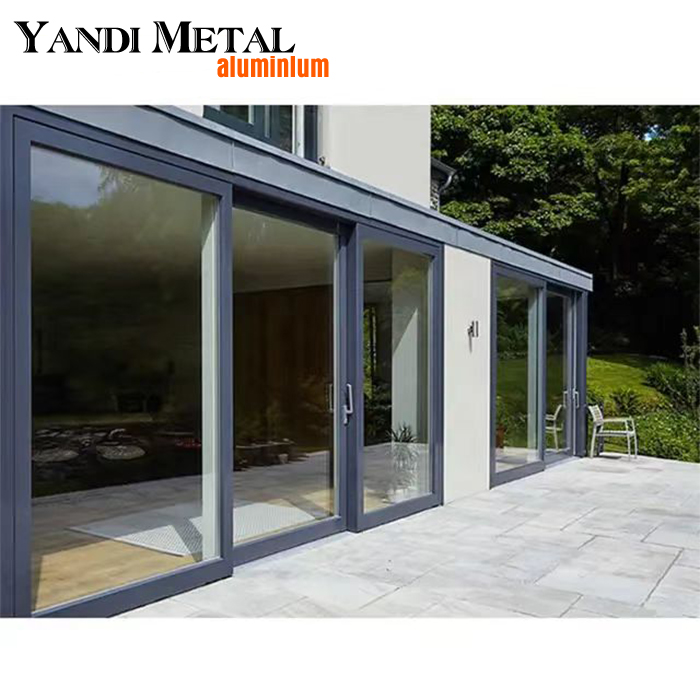 Patio panoramique extérieur personnalisé en usine, glissière à double pli et barrière pivotante en aluminium populaire