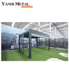 Gazebo de jardin avec lumières LED Stores forestiers électriques extérieurs à biogaz Gazebo Toit en aluminium