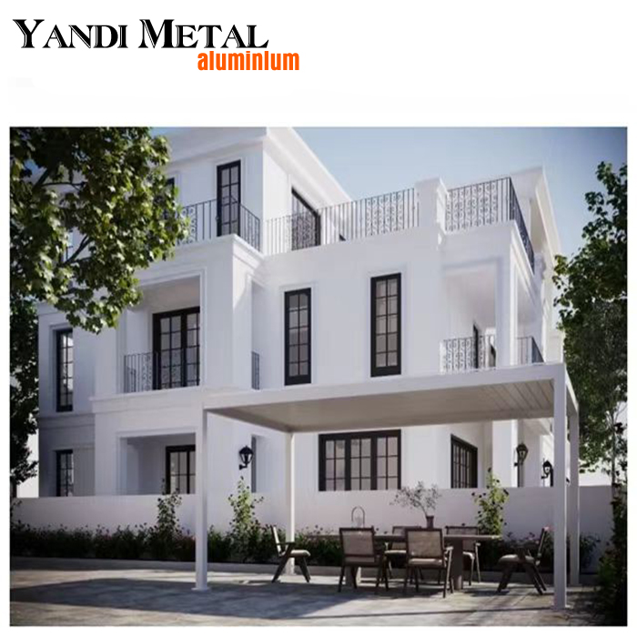 Pergola moderne personnalisée en aluminium, pergola et gazebo imperméables d'extérieur en aluminium électrique